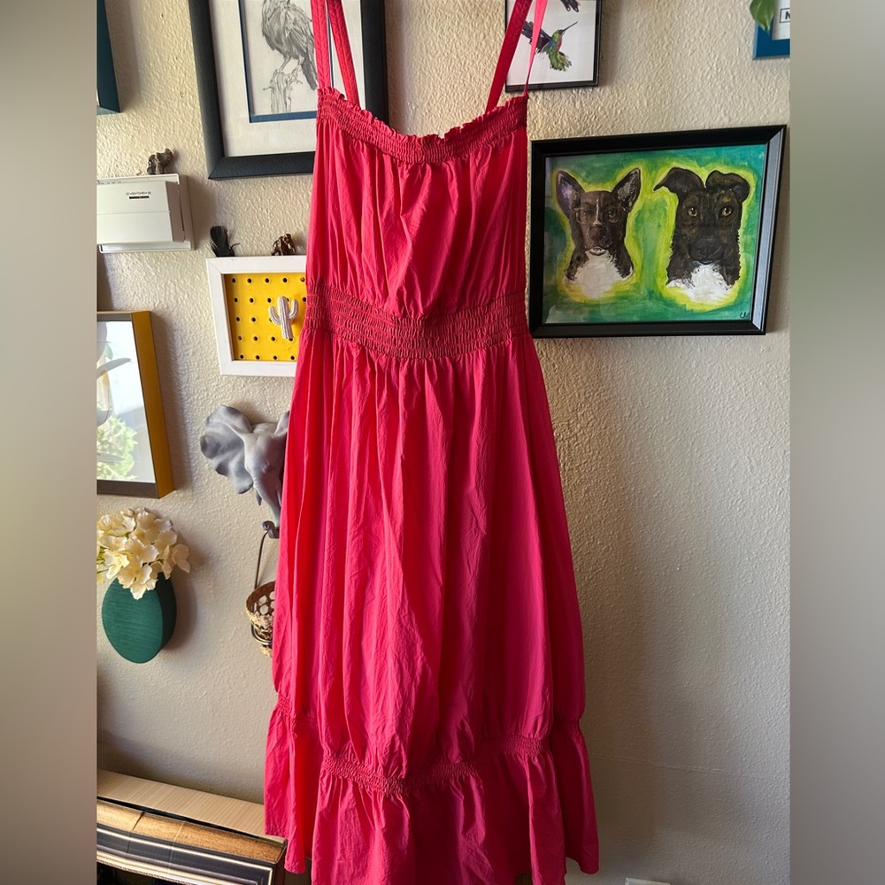 Daily Practice Tiered High-Low Midi Dress